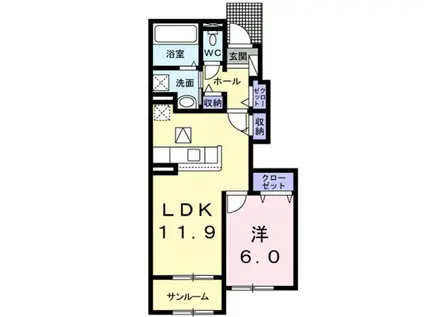 ドルチェ(1LDK/1階)の間取り写真