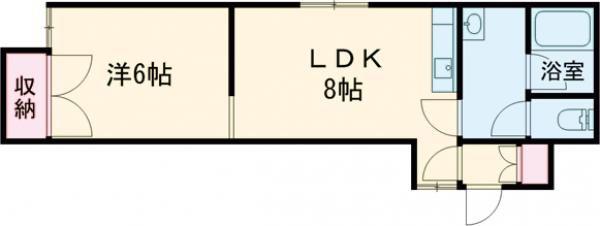 パレドール弐番館(1DK/2階)の間取り写真