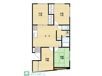 第2ヒルトップ梶ヶ谷(4DK/1階)の間取り写真