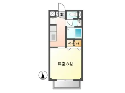 サープラスワンゆとり(1K/2階)の間取り写真