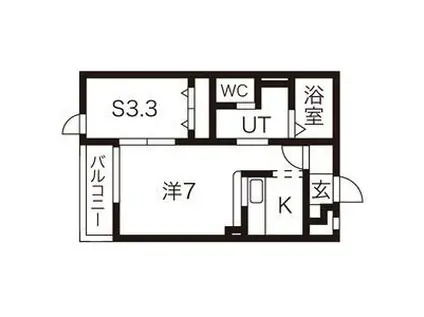 ネートルアコール(1LDK/2階)の間取り写真