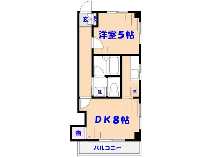 シャトレー稔(1DK/3階)の間取り写真