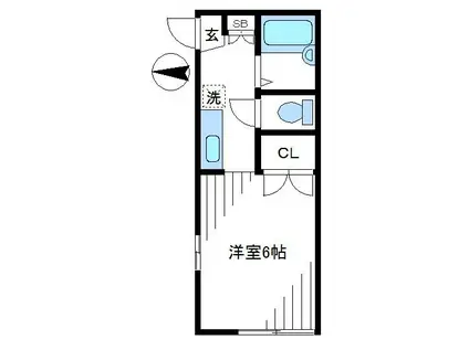 スカイハイツA(1K/2階)の間取り写真