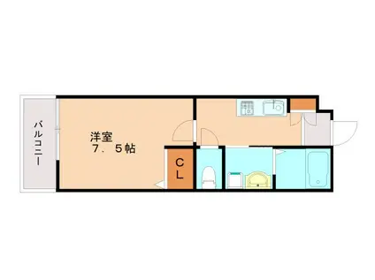 AILE岡場II(1K/2階)の間取り写真