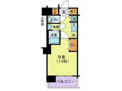 アーバイルプライムイースト(1K/5階)の間取り写真