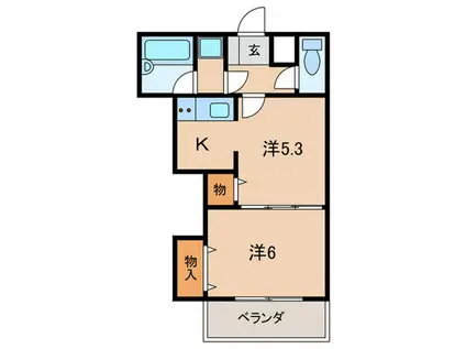 パテイオ082(2K/4階)の間取り写真