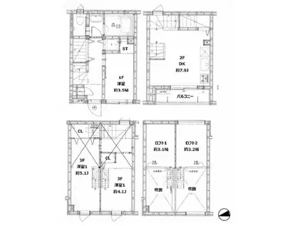GRAND TS OOMORI(3DK/1階)の間取り写真