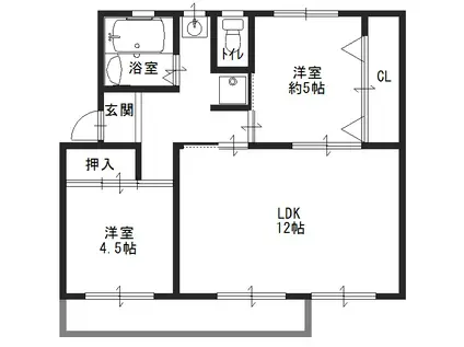 新金岡第311棟 (2LDK/4階)の間取り写真