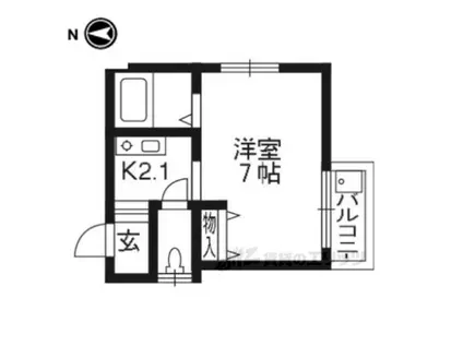 MARBLE(1K/2階)の間取り写真