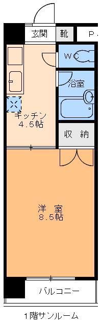 メゾン・ド・シャリオ(1DK/5階)の間取り写真