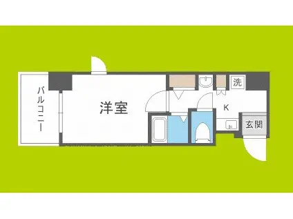 エスリード東天満第2(1K/4階)の間取り写真