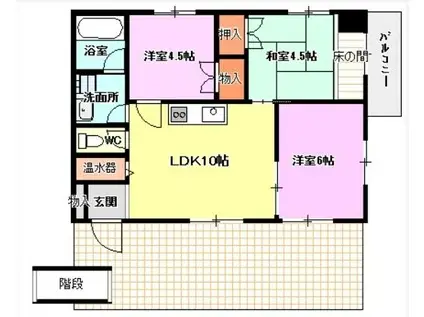 サンロイヤル唐櫃(3LDK/1階)の間取り写真