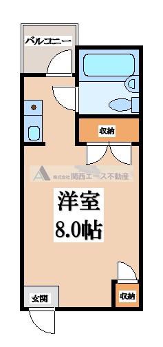 コスモス住道(ワンルーム/2階)の間取り写真