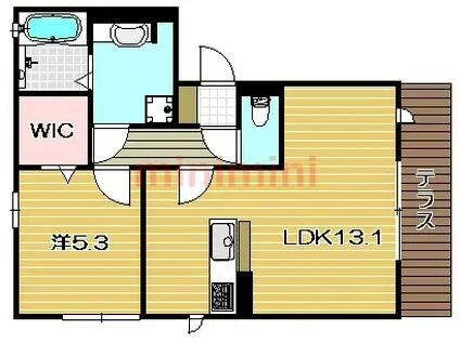 オリオンA棟(1LDK/1階)の間取り写真