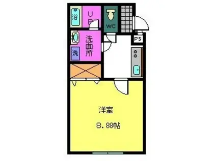 COZY HOUSE GUMINOKI(1K/1階)の間取り写真