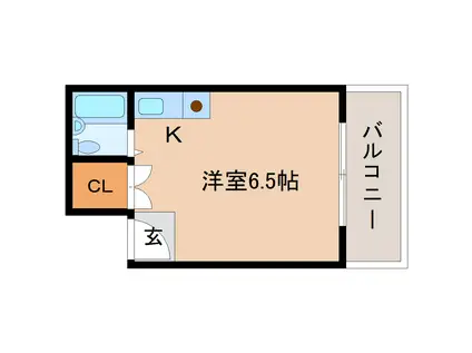 リブル船橋(ワンルーム/1階)の間取り写真