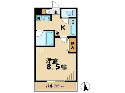 青木葉バーゼル館(1K/2階)の間取り写真