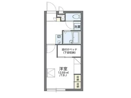 レオパレスナンキハイムII(1K/2階)の間取り写真