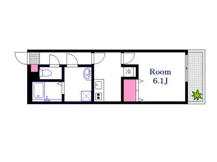アドバンス中広町(1K/1階)の間取り写真