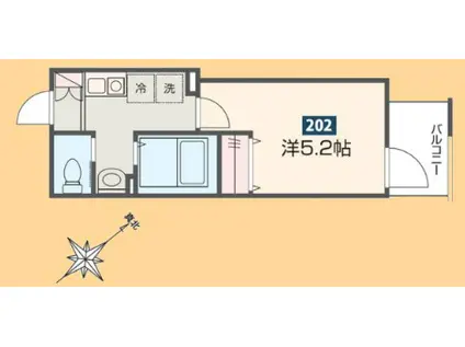 MELLAS成増(1K/2階)の間取り写真