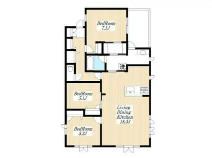 小田急多摩線 栗平駅 徒歩20分 3階建 築15年(3LDK/3階)の間取り写真