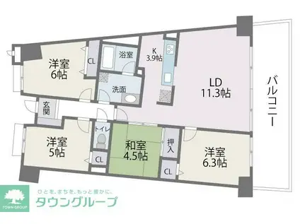 アイランドシティ インフィニガーデンノース(4LDK/8階)の間取り写真