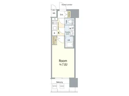 エスリード名古屋サザンプレイス(1K/5階)の間取り写真