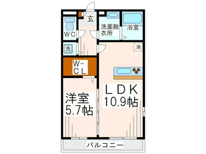 グランコンフォール(1LDK/3階)の間取り写真