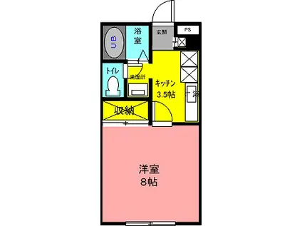 ベルエポック(1K/2階)の間取り写真