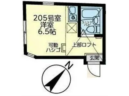 ユナイト黄金町ロザンナの杜(ワンルーム/2階)の間取り写真