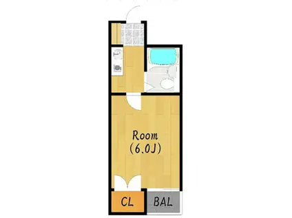 グローリー立花(1K/2階)の間取り写真