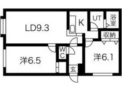 パレットコートI(2LDK/3階)の間取り写真