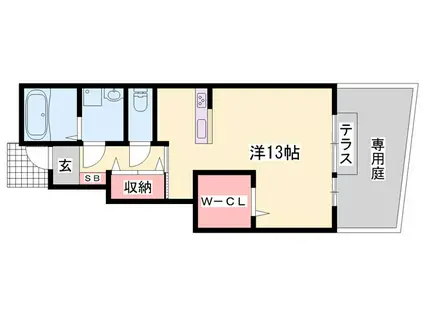 アゼリア大善(1K/1階)の間取り写真