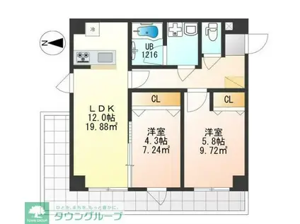 TS FIRTREE(2LDK/4階)の間取り写真