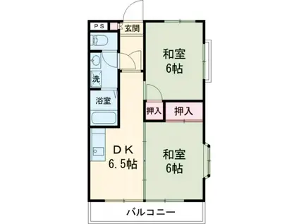 大成コート稲田A棟(2DK/3階)の間取り写真