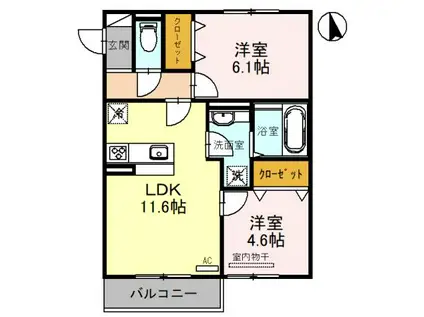 PEARL ANNEX(2LDK/3階)の間取り写真