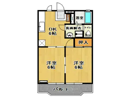 メゾンホープ(2DK/1階)の間取り写真