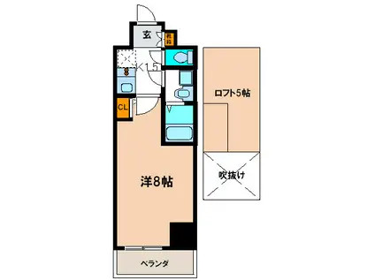 エステムコート名古屋栄DL(1K/3階)の間取り写真