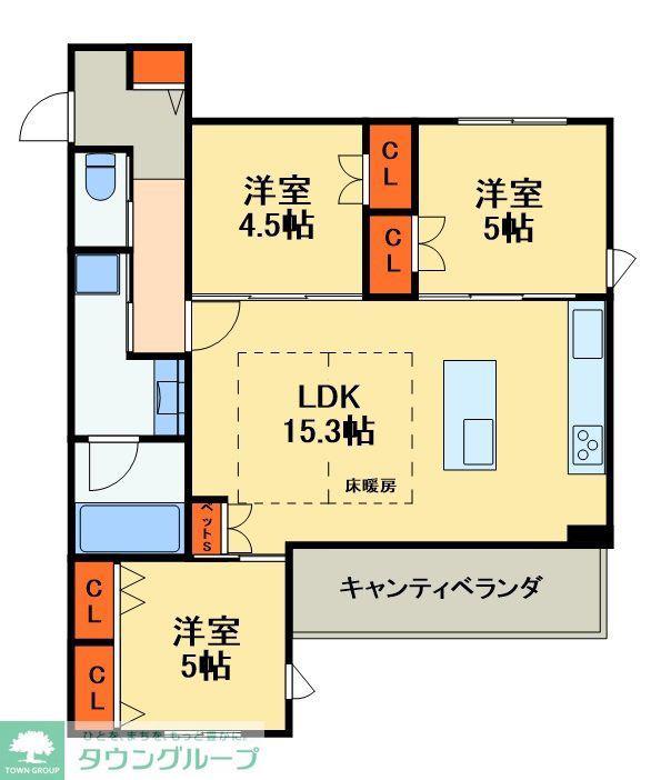プランドール南流山(3LDK/3階)の間取り写真