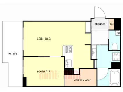 ARIETTA西宮(1LDK/1階)の間取り写真