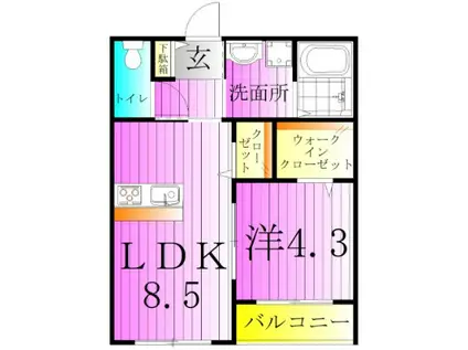 ヒログランデ(1LDK/1階)の間取り写真