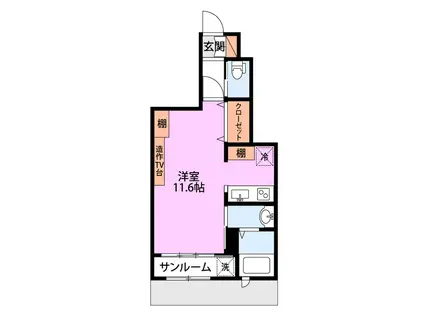 COMMON東出来島 B棟(ワンルーム/1階)の間取り写真
