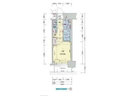 プレサンス梅田東グラッド(1K/12階)の間取り写真