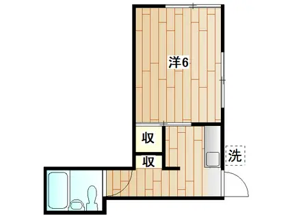 グリーンコーポ(1K/1階)の間取り写真