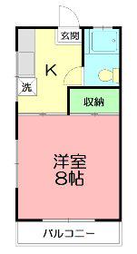 コーポ青木(1K/2階)の間取り写真