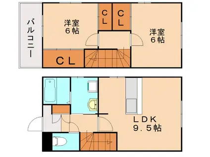 GRACE(2LDK/1階)の間取り写真