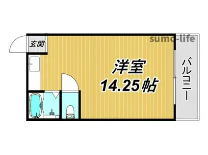 マンションヒラミツパートII(ワンルーム/1階)の間取り写真