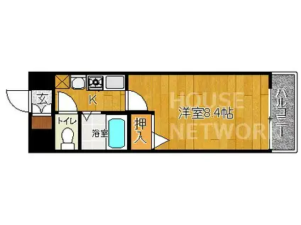 セトル御所東(1K/3階)の間取り写真