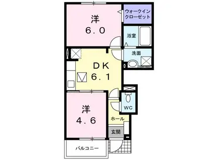 CHERRYBLOSSOMA(2DK/1階)の間取り写真