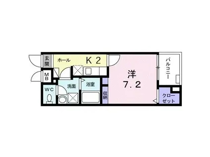 ポスト・プリート II(1K/1階)の間取り写真